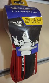Resim MICHELIN LITHION. 2 SİYAH KIRMIZI 700*25(28) DIŞ LASTİK(TELSİZ)KATLANIR 