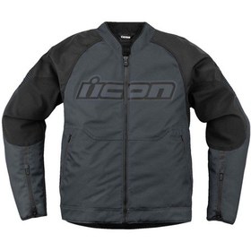 Resim Icon Overlord 3 Korumalı Motosiklet Montu Siyah Koyu Gri 