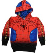 Resim YDBKStore Çocuk(3-8 Yas) Kostüm Spiderman Digital Baskılı/hoodie Kapüşonlu Şardonlu 2 Ip Sweatshirt 