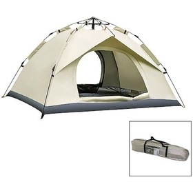Resim Krem - Çift Astarlı Otomatik Kamp Çadır 200x200x135cm Ac-6635 4989 Çok Renkli 