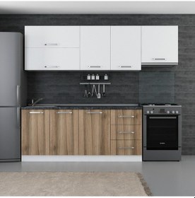 Resim Minar 250 Cm Mutfak Dolabı Beyaz Dore 250-D7 Beyaz 