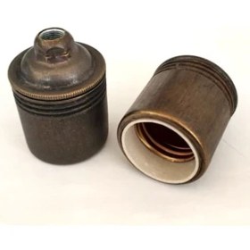 Resim Marketcik Düz Eskitme Metal E27 Duy Dekoratif Standart Avize Ampul Duyu 