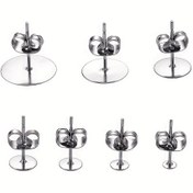 Resim 300 Adet Paslanmaz Çelik Düz Arka Küpe Seti, Hipoalerjenik Paslanmaz Çelik Tıkaçlar ile DIY El Yapımı Küpeler ve Kulak Piercingleri İçin Uygun 