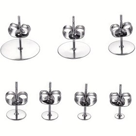Resim 300 Adet Paslanmaz Çelik Düz Arka Küpe Seti, Hipoalerjenik Paslanmaz Çelik Tıkaçlar ile DIY El Yapımı Küpeler ve Kulak Piercingleri İçin Uygun 
