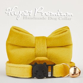 Resim Cat collar Named Bell Cat Collar 481130 - Yellow Collar + Bow Tie / L 20-32cm 