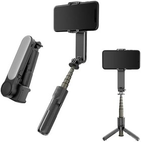 Resim Telefon Gimbal Stabilizatör, Telefon İçin El Taşına Alınan 3 Eksen Gimbal Sabitleyici, 3 Renk Dolgu Işığı Ve Uzaktan Deklanşör, Canlı Akış Vlogu Için Selfie Stick Tripod, Siyah 