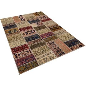 Resim El Yapımı Benzersiz Patchwork Halı 160 X 230 Cm 6327 