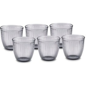 Resim Karaca Gordes 6'lı Cam Su Bardağı 290 ml Antrasit 