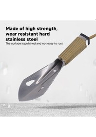 Resim Hao Kan Survival Kazma Mala Paslanmaz Çelik Kaymaz Kolu Çok Fonksiyonlu Tespit Kazıcı Kamp İçin 