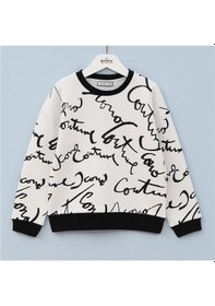 Resim Wanex Erkek Çocuk Uzun Kol Kalın Sweatshirt - 16220 Siyah - Beyaz 