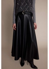 Resim Defacto A Kesim Suni Deri Midi Etek G6663ax25wnbk81 Siyah-bk81 