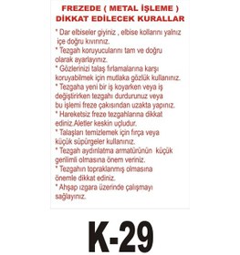 Resim Pvc Dekota Uyarı - Ikaz Levhası Freze Makinesi Talimatlar 