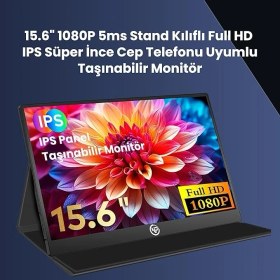 Resim Npm6 15.6" IPS Fhd 5ms 60Hz Type-C Telefon ve Oyun Konsolu Uyumlu Metal Kasa Taşınabilir Monitör 