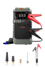 Resim Genel Markalar 12.000mAh Araç Akü Şarj Takviyeli Işıklı Hava Kompresörü Akü Takviye Cihazı 4'ü 1 Arada Powerbank, 