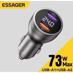 Resim essager 73W Araç Şarjı Usb Çift Giriş Hızlı Pd CE Lisanslı Dijital Led Gösterge Tüm Telefonlara ve Araçlara 