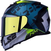 Resim LS2 Storm Sprınter Mat Uyumlu Siyah-gri-cobalt Kask 