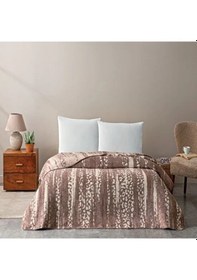 Resim Taç Savanna Pamuk Tek Kişilik Battaniye Kahve Kahve 