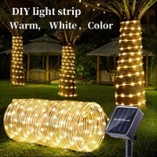 Resim Köprü Işıkları Güneş Enerjili Boru Işıkları 8 Modlu LED Dizisi Işıkları Sokak Dekorasyonu Düğün Noel Cadılar Bayramı Tatil Süslemeleri 50/100/200/300 LED'ler 