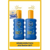 Resim Nivea Koruma Nemlendirici Güneş Spreyi Spf50+ 200 ML + Nivea Koruma Nemlendirici Çocuklar İçin Hassas SPF50 200 ML+Çanta 
