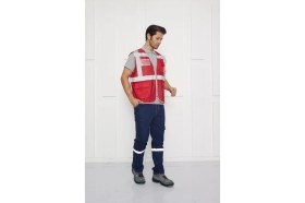 Resim Orange Safety Mühendis Tipi Fileli İkaz Yeleği 