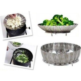 Resim Paslanmaz Çelik Buharlı Pişirici, 18CM Sebze Haşlayıcı 