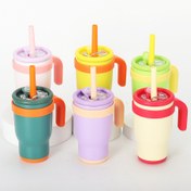 Resim 14oz Yalıtımlı Paslanmaz Çelik Bardak - Saplı ve Pipetli, Sızdırmaz, BPA İçermeyen, Mat Kaplama & Canlı Renkler - Spor, Ofis, Ev için Taşınabilir Açılır Kapanır Kapaklı - Noel, Sevgililer Günü, Doğum Günleri için İdeal Hediye, Dökülmeye Karşı Koruma, Eğlenceli Tasarım, Modern İçecek Kabı, Dayanıklı Yapım, Mühürlenebilir, Açık Hava Maceraları için 
