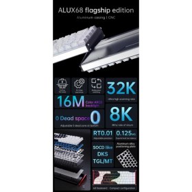 Resim CoverZone Ajazz Alux 68 He Kablolu-8000hz Manyetik Switch Oyun Klavyesi Alümniyum Gövde Yapısı 