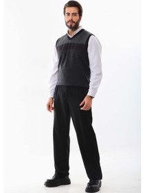 Resim Pelikan Erkek Desenli V Yaka Süveter 9602 Lacivert 