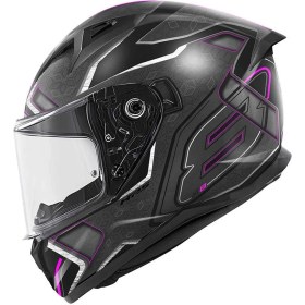 Resim Givi 50.8 Kapalı Motosiklet Kaskı Mat Siyah -Titanyum - Fuşya 