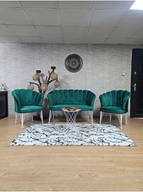 Resim SEVİNÇ MOBİLYA Beyaz Boyalı Tel Ayak Papatya Çay Seti Koltuk Takımı , Çay Seti , Papatya Çay Seti , Koltuk Takımı 