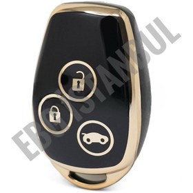 Resim EBG İSTANBUL Renault Clio Iıı Trafic Master Kangoo Twingo Modus Çapraz 3 Buton KILIFI SİYAH GOLD 