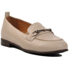 Resim Bej Hakiki Deri Kadın Casual Ayakkabı 44251 Z Bej 