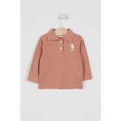 Resim U.S. Polo Assn. U.s. Polo Assn Lisanslı Classic Açık Kahve Bebek Uzun Kol Yakalı Sweatshirt 