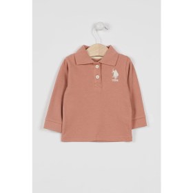 Resim U.S. Polo Assn. U.s. Polo Assn Lisanslı Classic Açık Kahve Bebek Uzun Kol Yakalı Sweatshirt 