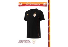 Resim Galatasaray Lisanslı Siyah Puma A Takım T-Shirt Şal Atkı Hediyeli 