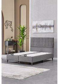 Resim Evdemo Vizyon Çift Kişilik Baza Başlık Set Gri 150 200 150 x 200 