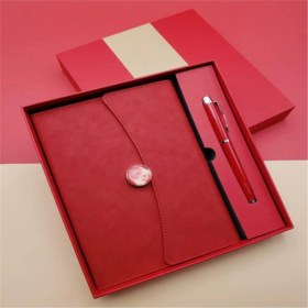 Resim Kişiye Özel Vip Defter Kalem Set Kırmızı 