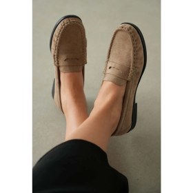 Resim Selin Shoes Vento Düz Taban Klasik Kadın Ayakkabı- Vizon Süet 