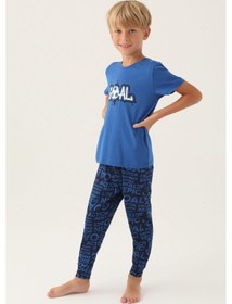 Resim Rolypoly Roly Poly 3344 Goal Erkek Çocuk Pijama Takımı Mavı 