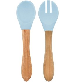 Resim Oioi Mama Kaşığı Ve Çatal Seti Mineral Blue 