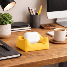 Resim Basart 3D Tasarım Mini "puf" Airpods ve Aksesuar Standı 