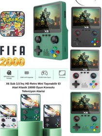 Resim Fırsat7 X6 Oyun Konsolu +10.000 Oyun HD Ekran 2000mAH TV Bağlanabilir Dual 3D Joystick Oyun Konsolu 