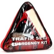 Resim Tüvtürk Uyumlu Üçgen Trafik Seti Bez Çantalı ve Karayollarına Uygun Ilk Yardım Üçgen 