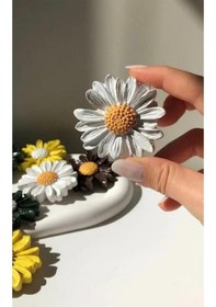 Resim Bernami Biblo Pinterest 4 Lü Papatya Magnet , Buzdolabı Magneti Beyaz Dekoratif Obje El Yapımı 