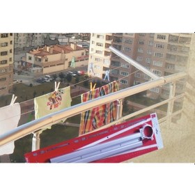 Resim TEMAKS Balkon Küpeşte Çamaşır Kurutma Askılığı 50 MM Boru Krom 