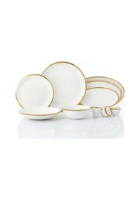 Resim Korkmaz Elektra Collection 60 Parça Gold Yemek Takımı A8056 Beyaz 