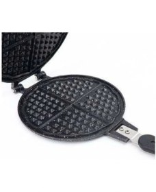 Resim Taşhan Lüks Granit Waffle Tavası - 19 cm Alüminyum Döküm, Isı Yalıtımlı Bakalit Saplı, Tek Parça Siyah 