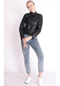 Resim RedpointJackets - Suni Deri Siyah Kadın Mont 