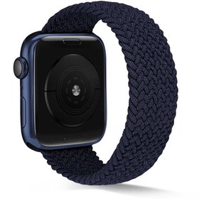 Resim Apple Watch 38mm Uyumlu Kordon Örgü İşlemeli Esnek KRD-38 Medium Kordon Lacivert 