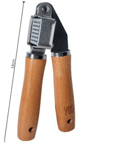 Resim Kayın Saplı Paslanmaz Çelik Sarımsak Ezici Açık Kahverengi 